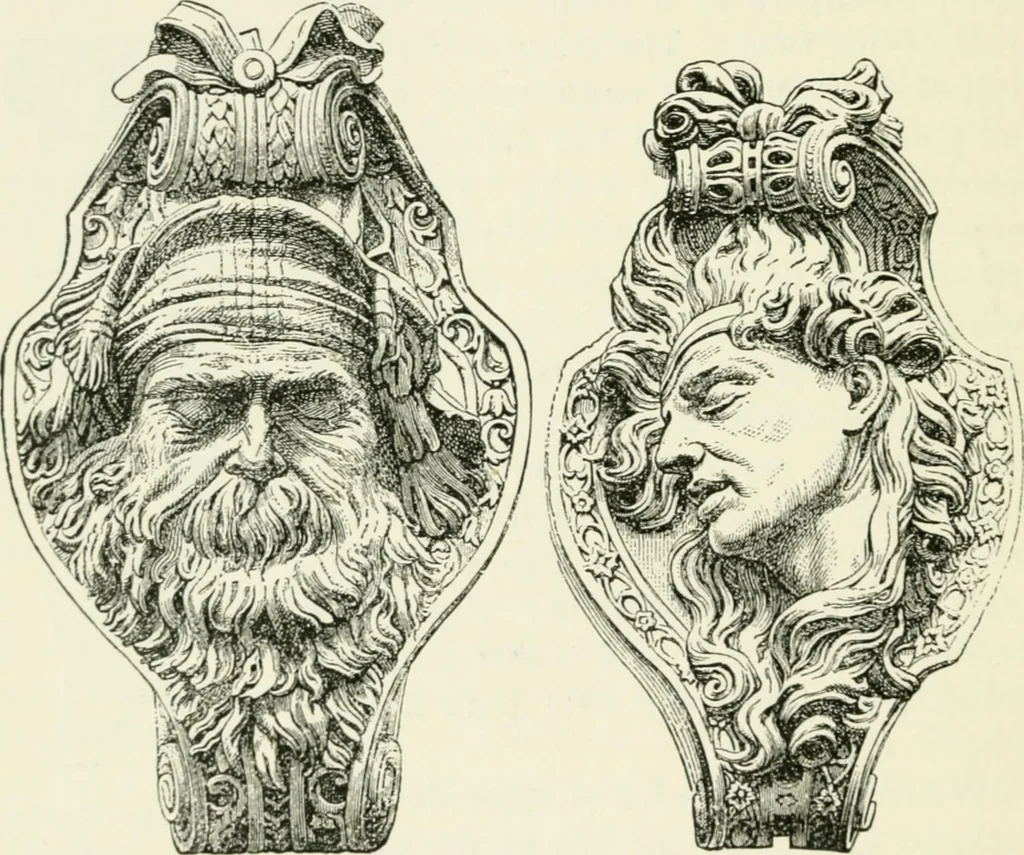 An illustration from An outline history of sculpture for beginners and students, with complete indexes and numerous illustrations, 1893, leaf 244