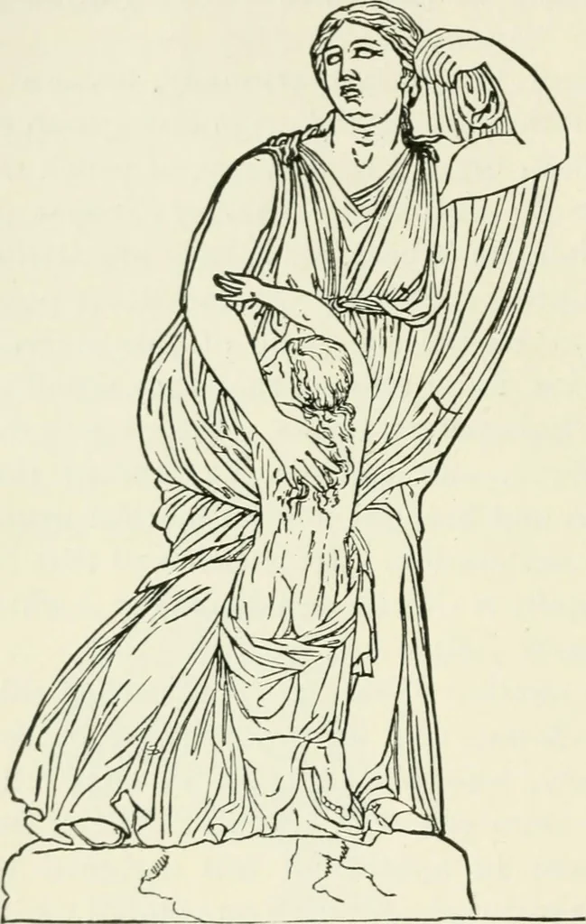 An illustration from An outline history of sculpture for beginners and students, with complete indexes and numerous illustrations, 1893, leaf 74