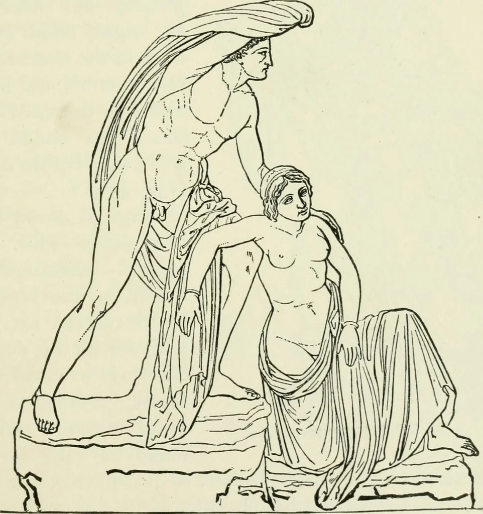 An illustration from An outline history of sculpture for beginners and students, with complete indexes and numerous illustrations, 1893, leaf 75
