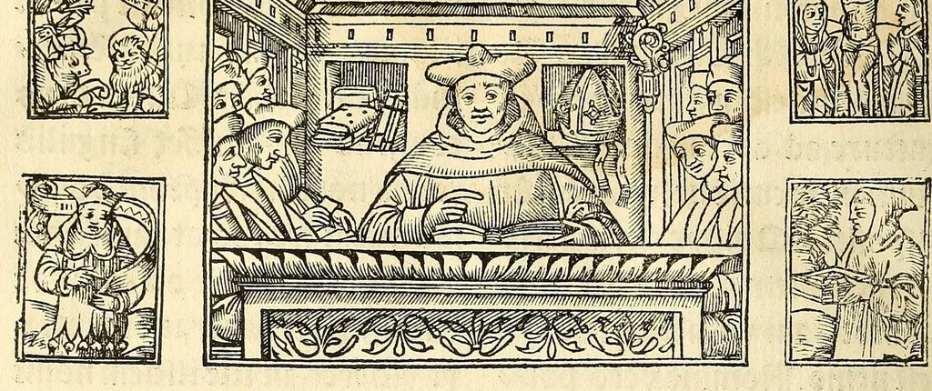 An illustration from Habes hoc in libro ca[n]dide lector Hebraicas institutiones. : in quib[us] quicquid est gra[m]matices hebraicæ facultatis edocetur ad amussim, de literis, punctis, acce[n]tibus, nomine, [et] nominum speciebus, de pronominibus, [et] eoru[mque] cu[m] nominibus, [et] verbis coniu[n]ctione, de verbo [et] verboru[m] co[n]iugationibus, [et] distinctione, in perfecta, quiescentia, defectiua, geminata, de partibus indeclinabilibus, præpositionibus, co[n]iu[n]ctio[n]ibus, aduerbijs, de regulis expone[n]di arcanas literas [et] de figuris, vt paucissima sint desidera[n]da, quas nuper ædidit reuere[n]dus sacræ theolo. do. Sanctes Pagninus .., 1526, leaf 21