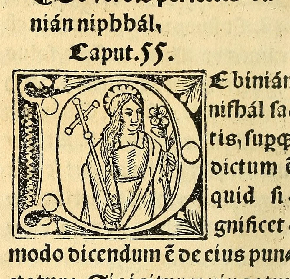 An illustration from Habes hoc in libro ca[n]dide lector Hebraicas institutiones. : in quib[us] quicquid est gra[m]matices hebraicæ facultatis edocetur ad amussim, de literis, punctis, acce[n]tibus, nomine, [et] nominum speciebus, de pronominibus, [et] eoru[mque] cu[m] nominibus, [et] verbis coniu[n]ctione, de verbo [et] verboru[m] co[n]iugationibus, [et] distinctione, in perfecta, quiescentia, defectiua, geminata, de partibus indeclinabilibus, præpositionibus, co[n]iu[n]ctio[n]ibus, aduerbijs, de regulis expone[n]di arcanas literas [et] de figuris, vt paucissima sint desidera[n]da, quas nuper ædidit reuere[n]dus sacræ theolo. do. Sanctes Pagninus .., 1526, leaf 361