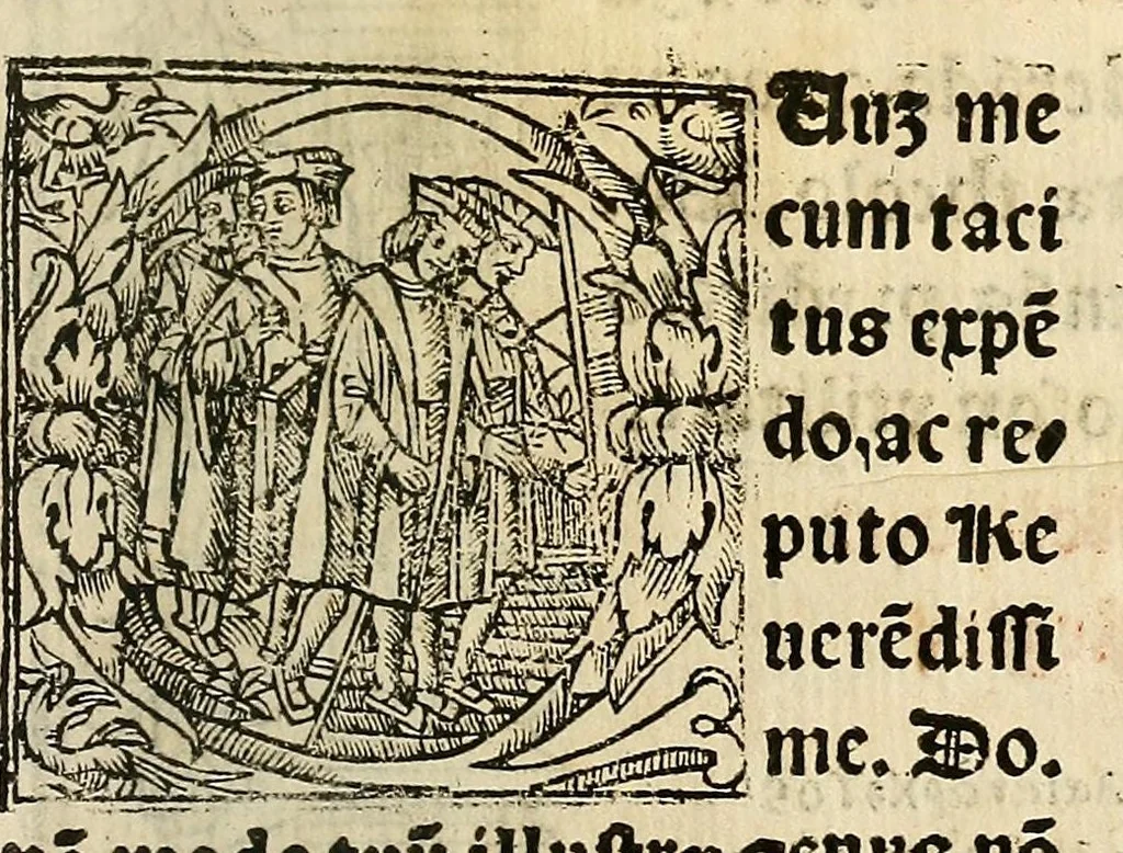 An illustration from Habes hoc in libro ca[n]dide lector Hebraicas institutiones. : in quib[us] quicquid est gra[m]matices hebraicæ facultatis edocetur ad amussim, de literis, punctis, acce[n]tibus, nomine, [et] nominum speciebus, de pronominibus, [et] eoru[mque] cu[m] nominibus, [et] verbis coniu[n]ctione, de verbo [et] verboru[m] co[n]iugationibus, [et] distinctione, in perfecta, quiescentia, defectiua, geminata, de partibus indeclinabilibus, præpositionibus, co[n]iu[n]ctio[n]ibus, aduerbijs, de regulis expone[n]di arcanas literas [et] de figuris, vt paucissima sint desidera[n]da, quas nuper ædidit reuere[n]dus sacræ theolo. do. Sanctes Pagninus .., 1526, leaf 6
