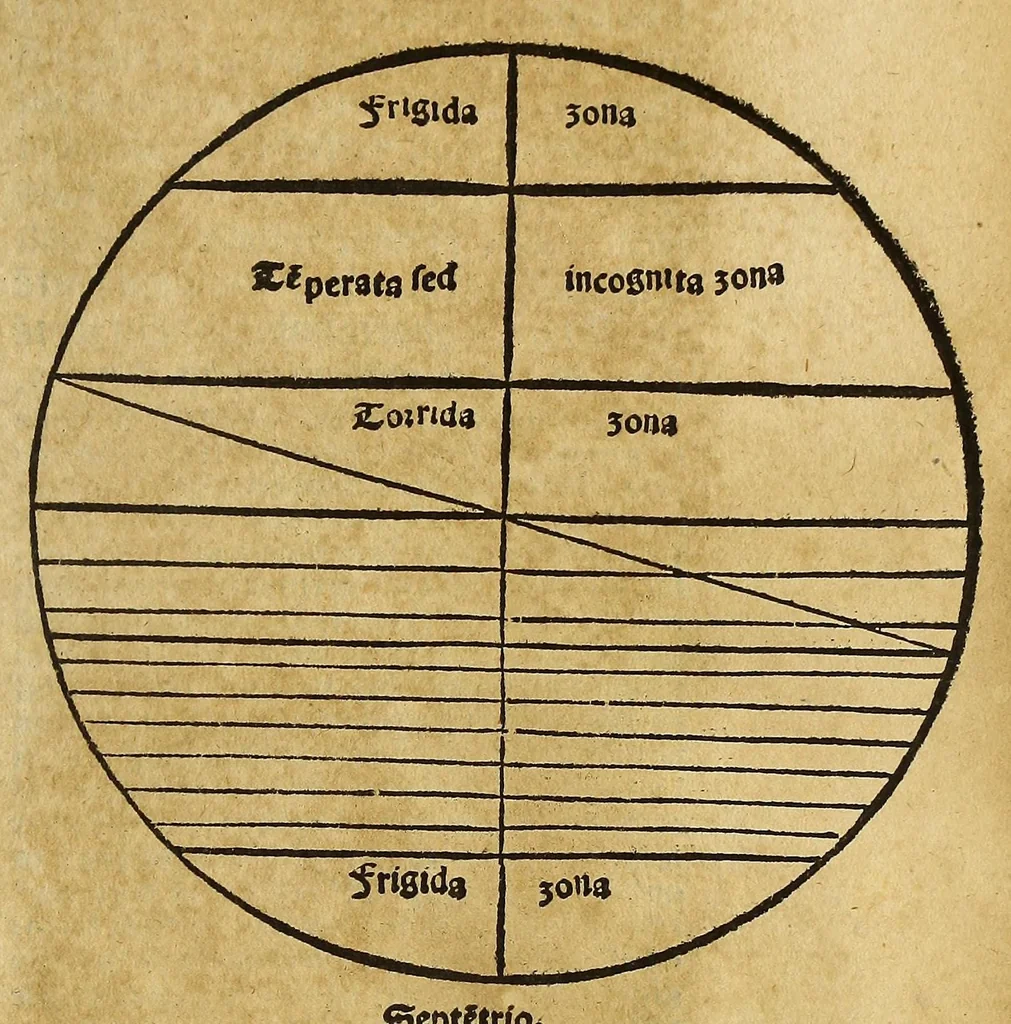 An illustration from Habeslector [sic] Iohannis de Sacro Busto Sphere textum, 1515, leaf 127