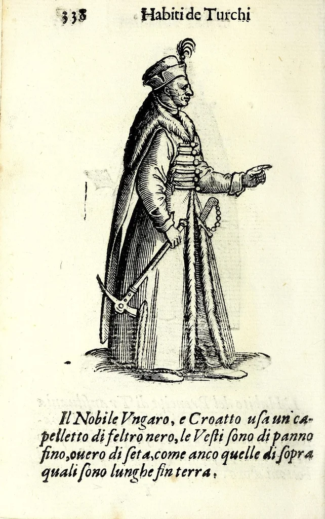 An illustration from Habiti antichi, ouero, Raccolta di figvre delineate dal gran Titiano, e da Cesare Vecellio suo fratello, diligentemente intagliate, conforme alle nationi del mondo : libro vtilissimo a pittori, dissegnatori, scultori, architetti & ad ogni curioso, e peregrino ingegno, 1664, leaf 358