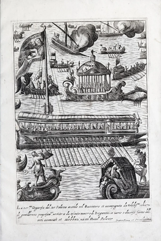 An illustration from Habiti d'hvomeni et donne venetiane : con la processione della serma. Signoria et altri particolari cioè trionfi feste cerimonie pvbliche della nobilissima città di Venetia, leaf 47