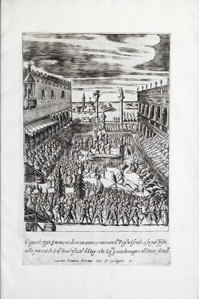 An illustration from Habiti d'hvomeni et donne venetiane : con la processione della serma. Signoria et altri particolari cioè trionfi feste cerimonie pvbliche della nobilissima città di Venetia, leaf 53