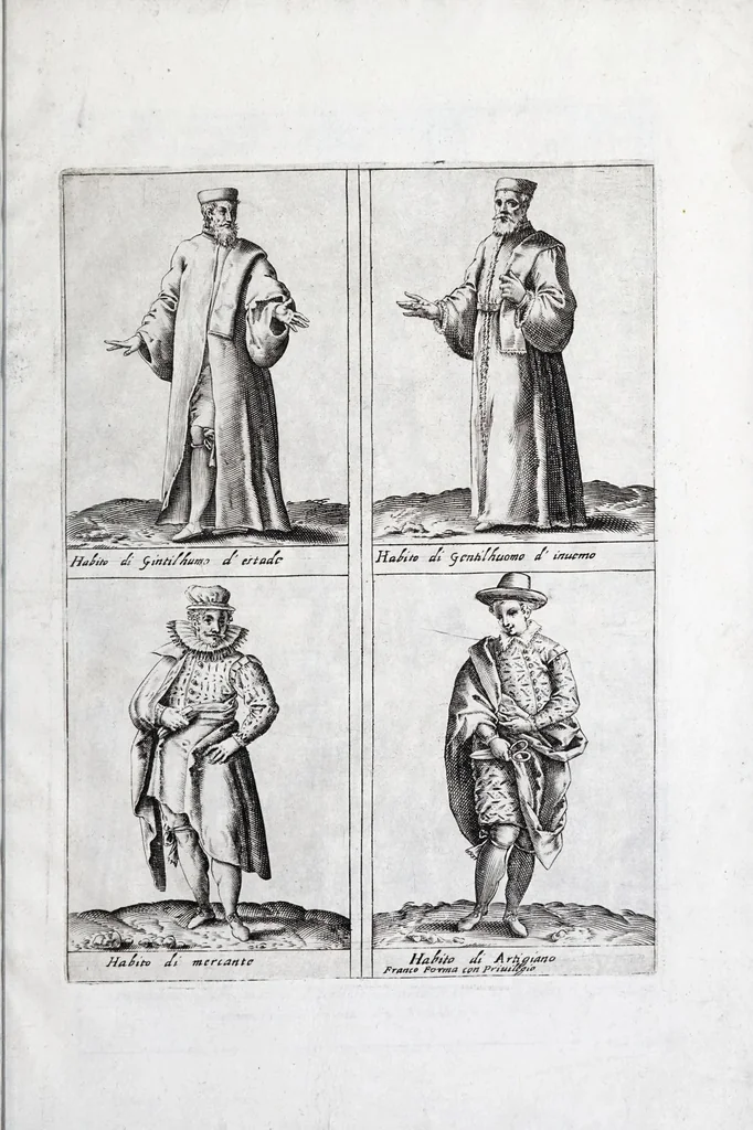 An illustration from Habiti d'hvomeni et donne venetiane : con la processione della serma. Signoria et altri particolari cioè trionfi feste cerimonie pvbliche della nobilissima città di Venetia, leaf 59