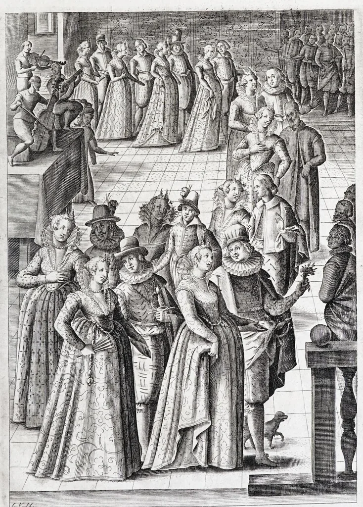An illustration from Habiti d'hvomeni et donne venetiane : con la processione della serma. Signoria et altri particolari cioè trionfi feste cerimonie pvbliche della nobilissima città di Venetia, leaf 69