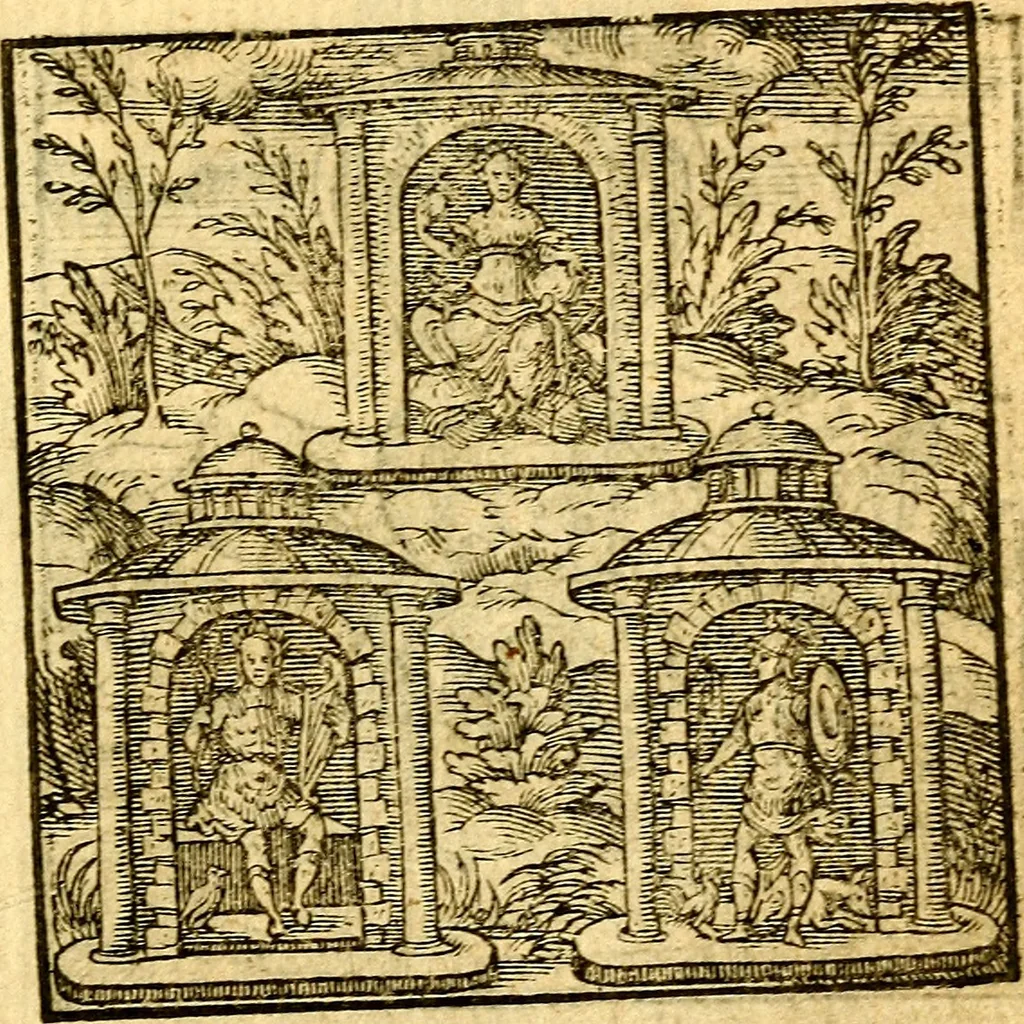 An illustration from Hadriani Iunii Emblemata : eiusdem Aenigmatum libellus, 1596, leaf 20