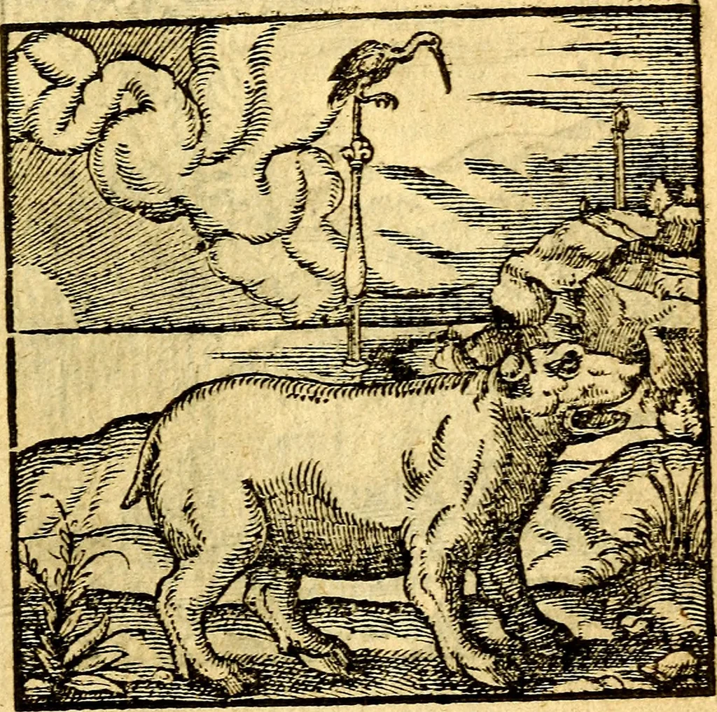 An illustration from Hadriani Iunii Emblemata : eiusdem Aenigmatum libellus, 1596, leaf 26