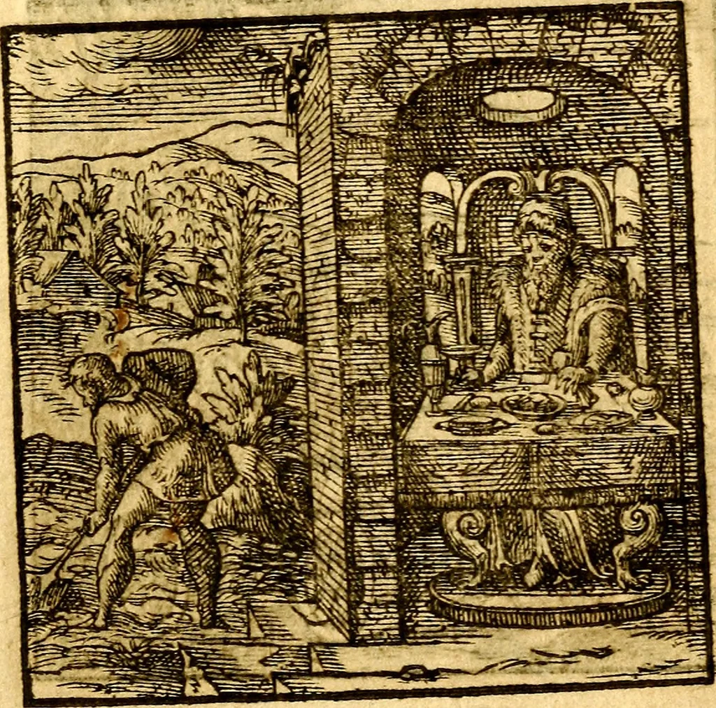 An illustration from Hadriani Iunii Emblemata : eiusdem Aenigmatum libellus, 1596, leaf 44