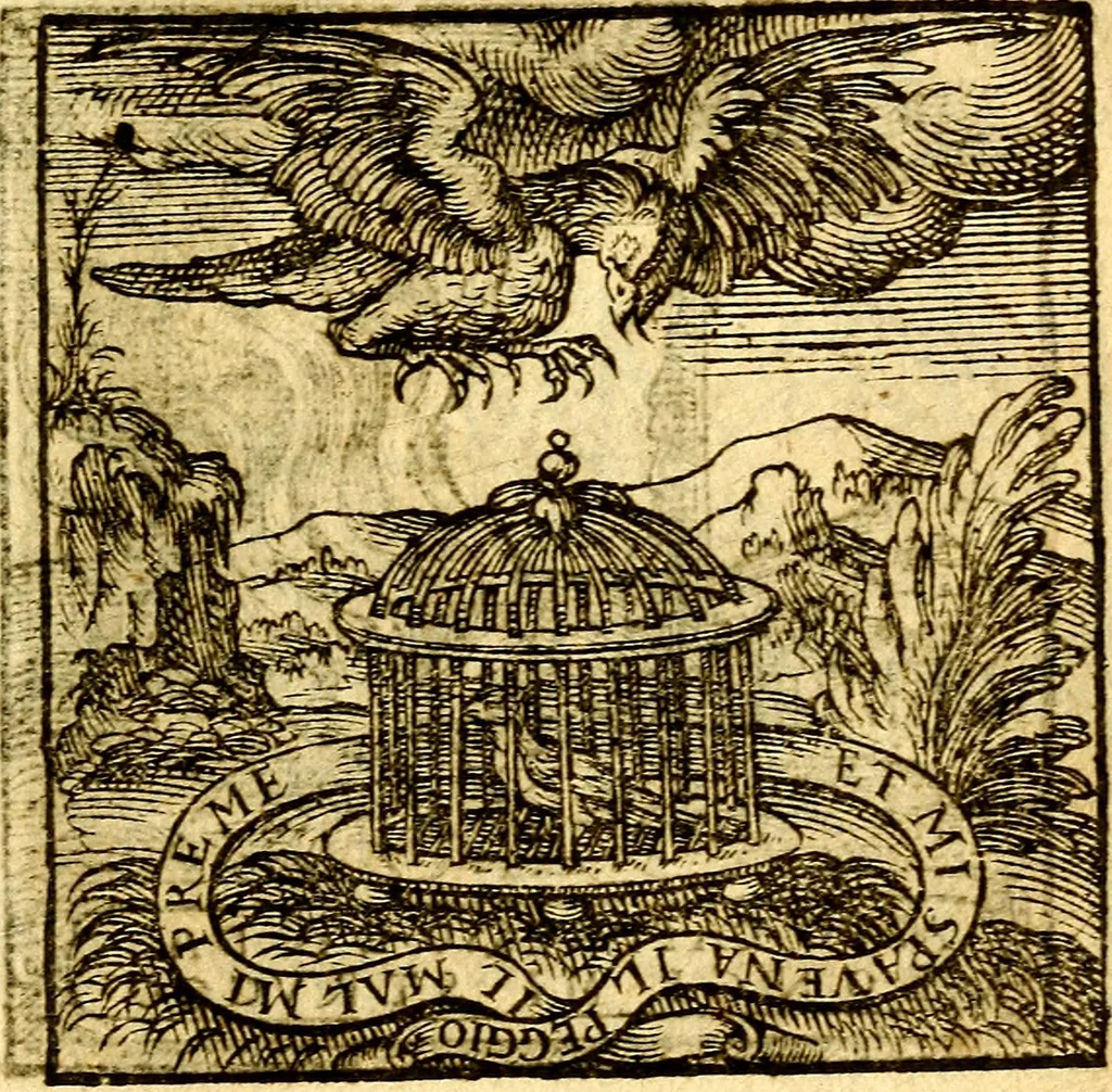 An illustration from Hadriani Iunii Emblemata : eiusdem Aenigmatum libellus, 1596, leaf 48