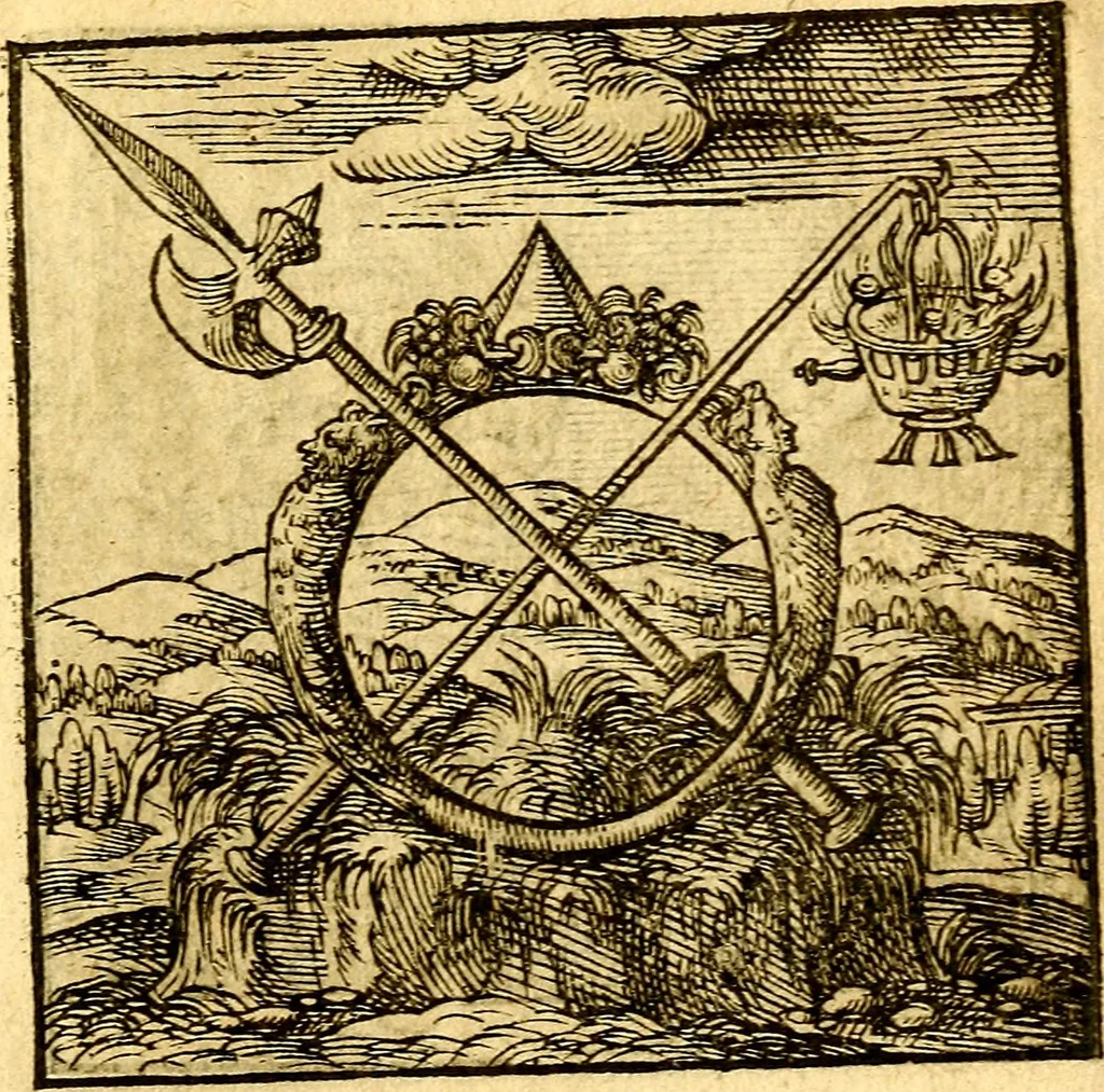 An illustration from Hadriani Iunii Emblemata : eiusdem Aenigmatum libellus, 1596, leaf 60