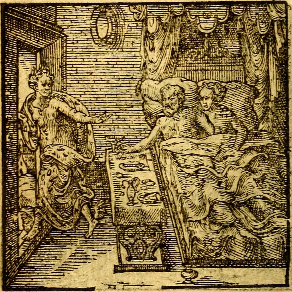 An illustration from Hadriani Iunii Emblemata : eiusdem Aenigmatum libellus, 1596, leaf 61