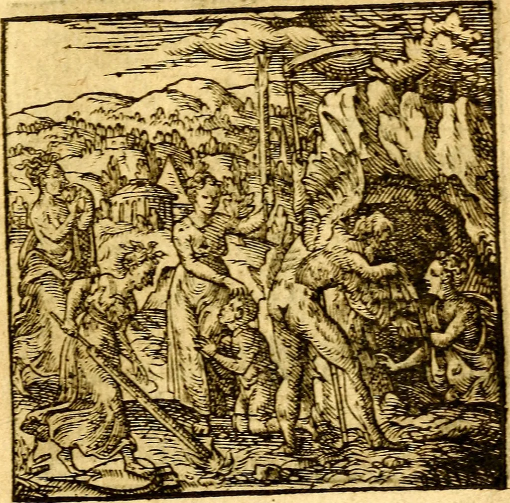 An illustration from Hadriani Iunii Emblemata : eiusdem Aenigmatum libellus, 1596, leaf 62