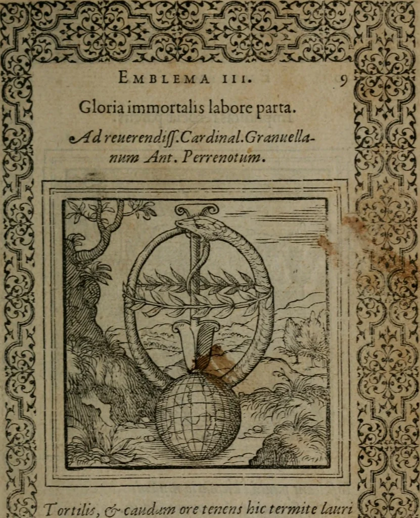 An illustration from Hadriani Iunii medici Emblemata, 1565, leaf 12