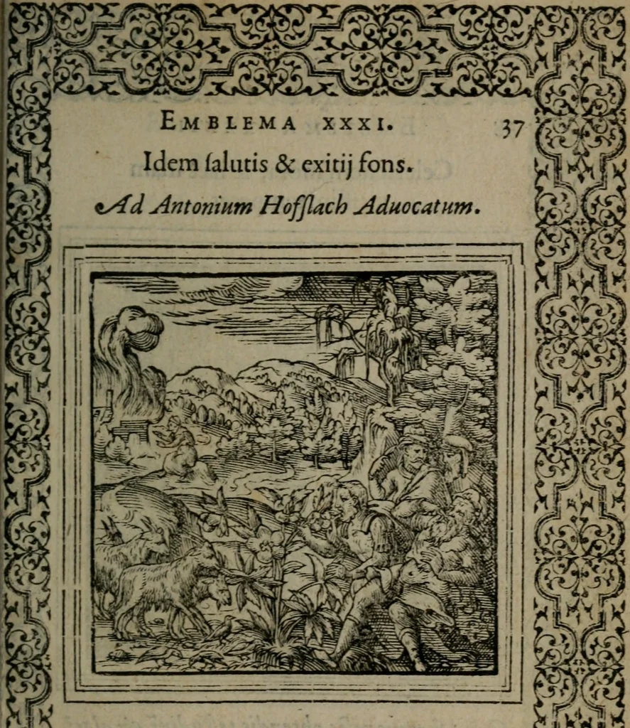 An illustration from Hadriani Iunii medici Emblemata, 1565, leaf 40