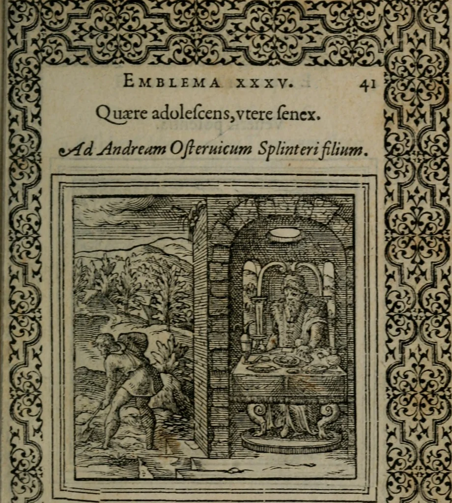 An illustration from Hadriani Iunii medici Emblemata, 1565, leaf 44