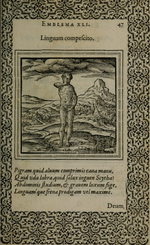 An illustration from Hadriani Iunii medici Emblemata, 1565, leaf 50