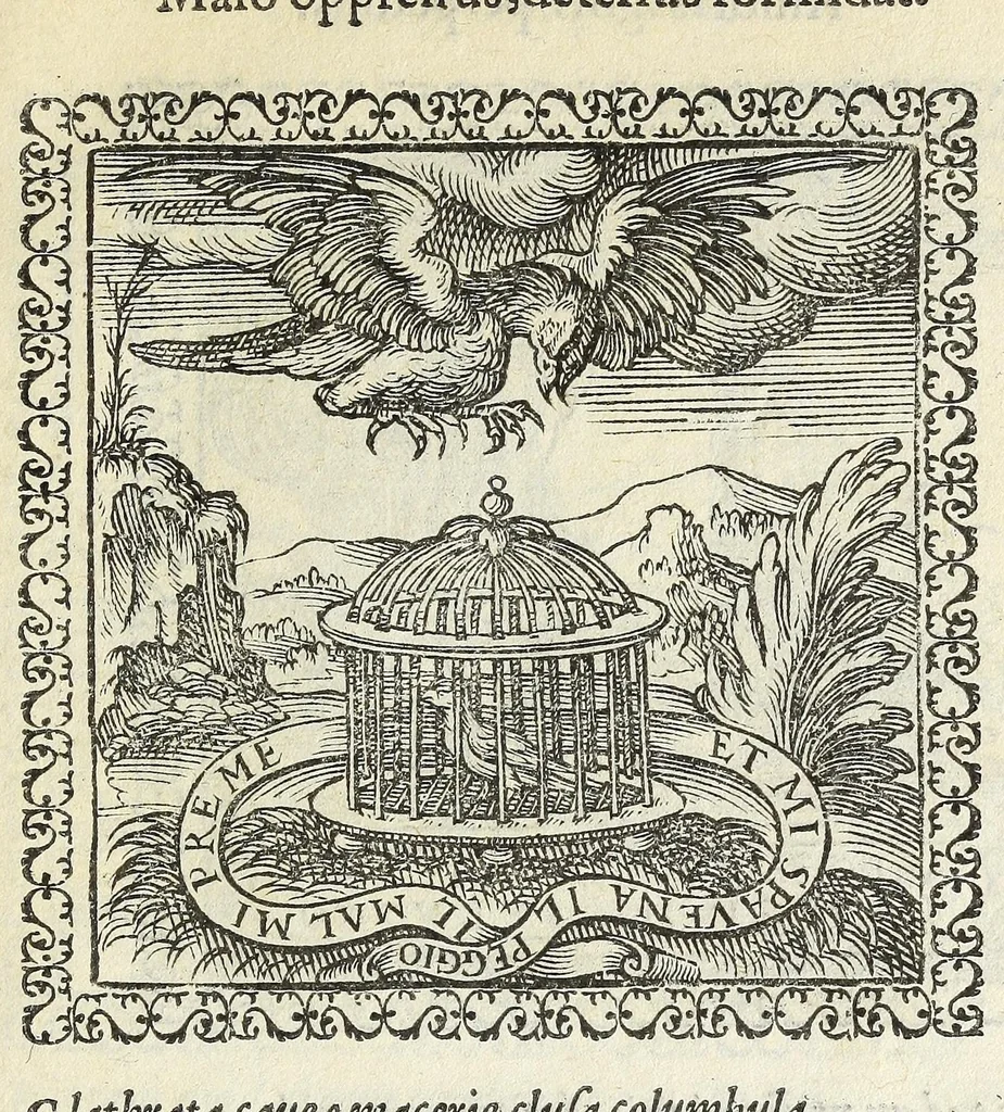 An illustration from Hadriani Ivnii medici Emblemata. Eivsdem Aenigmatvm libellvs, 1566, leaf 49
