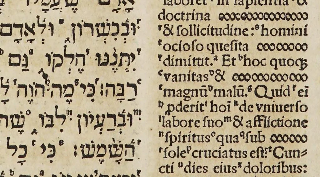 An illustration from Haec tibi pentadecas tetragonon respicit illud hospitium Petri [et] Pauli ter quinq[ue] dierum. : Namq[ue] instrume[n]tum vetus hebdoas innuit: octo lex noua signatur, ter quinq[ue] receptat vtrunq[ue]., 1514, leaf 320