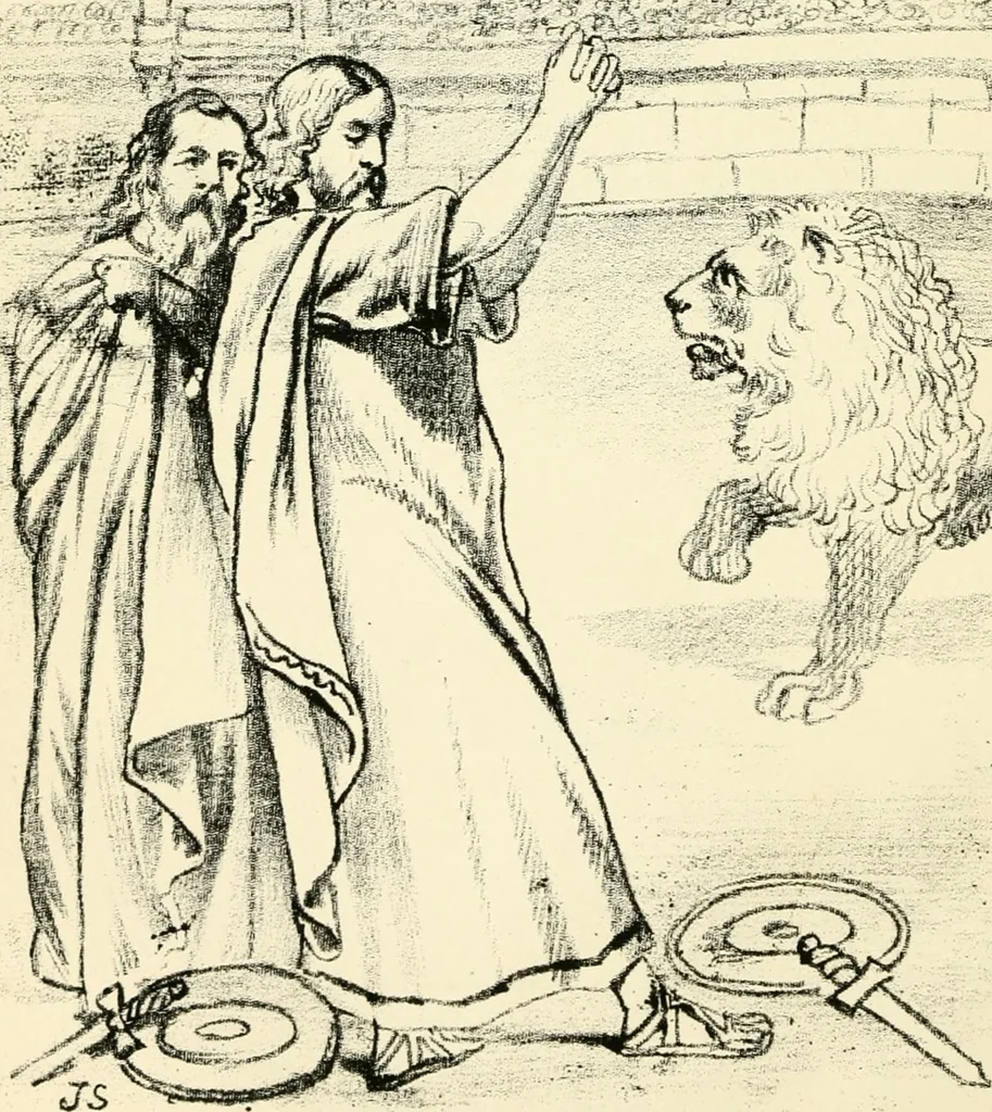 An illustration from Hafed, prince of Persia : his experiences in earth-life and spirit-life ; being spirit communications received through Mr. David Duguid, the Glasgow trance-painting medium ; with an appendix, containing communications from the spirit artists, Ruisdal and Steen, 1876, leaf 257