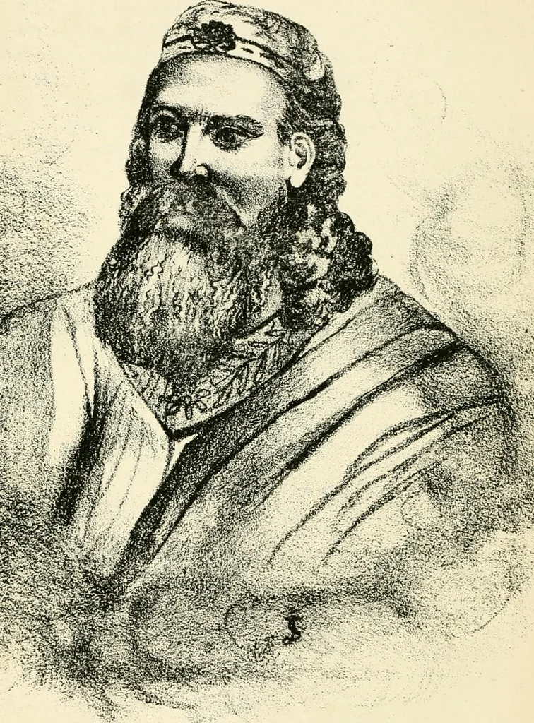 An illustration from Hafed, prince of Persia : his experiences in earth-life and spirit-life ; being spirit communications received through Mr. David Duguid, the Glasgow trance-painting medium ; with an appendix, containing communications from the spirit artists, Ruisdal and Steen, 1876, leaf 277