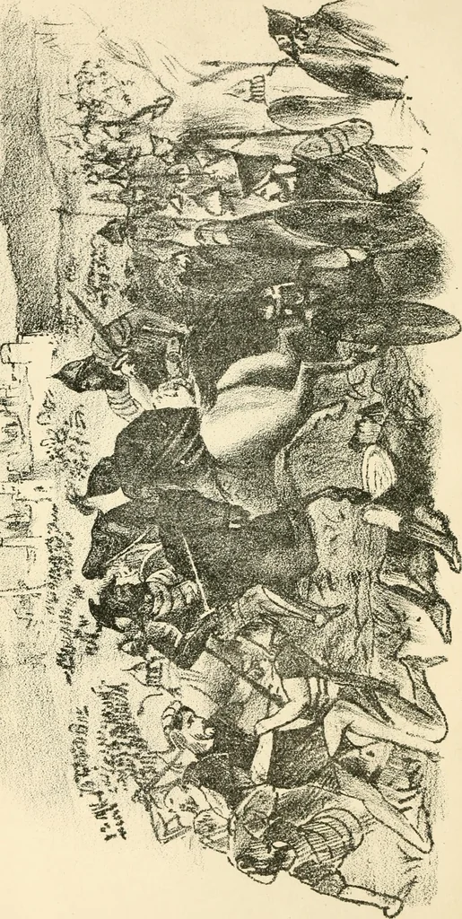 An illustration from Hafed, prince of Persia : his experiences in earth-life and spirit-life ; being spirit communications received through Mr. David Duguid, the Glasgow trance-painting medium ; with an appendix, containing communications from the spirit artists, Ruisdal and Steen, 1876, leaf 49