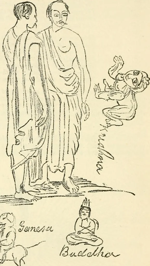 An illustration from Hafed, prince of Persia : his experiences in earth-life and spirit-life ; being spirit communications received through Mr. David Duguid, the Glasgow trance-painting medium ; with an appendix, containing communications from the spirit artists, Ruisdal and Steen, 1876, leaf 611