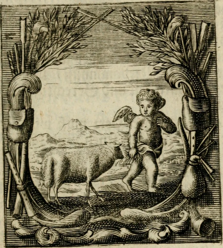 An illustration from Haimb-Garten zweyen Herren von Augspurg, eines Catholischen, und eines Lutherischen, angestellt uber etwelche Glaubens-Zweiffel, und in den Druck hervor gegeben, 1710, leaf 118