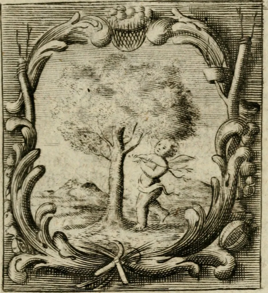An illustration from Haimb-Garten zweyen Herren von Augspurg, eines Catholischen, und eines Lutherischen, angestellt uber etwelche Glaubens-Zweiffel, und in den Druck hervor gegeben, 1710, leaf 140