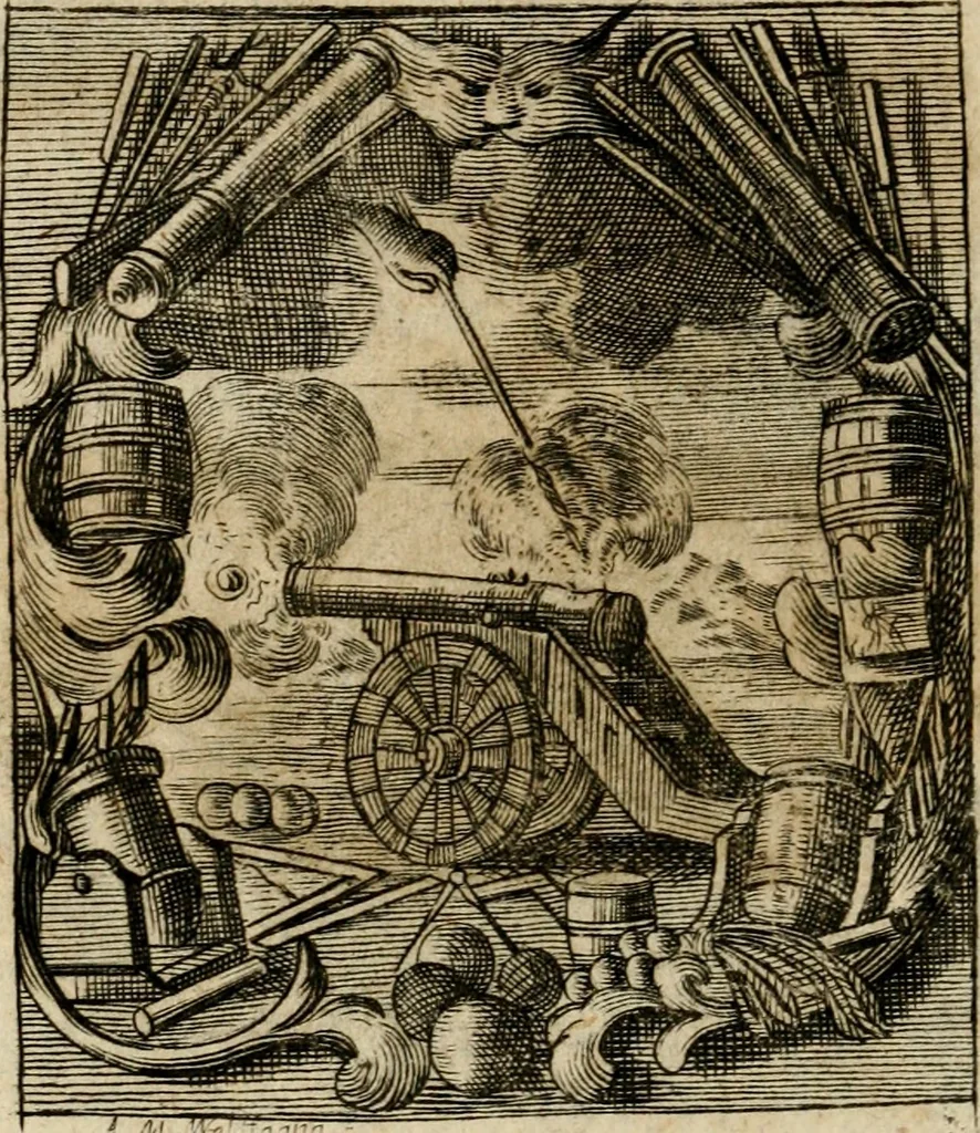 An illustration from Haimb-Garten zweyen Herren von Augspurg, eines Catholischen, und eines Lutherischen, angestellt uber etwelche Glaubens-Zweiffel, und in den Druck hervor gegeben, 1710, leaf 191