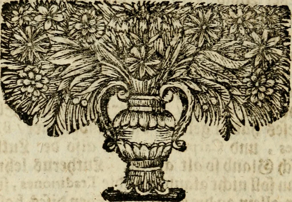 An illustration from Haimb-Garten zweyen Herren von Augspurg, eines Catholischen, und eines Lutherischen, angestellt uber etwelche Glaubens-Zweiffel, und in den Druck hervor gegeben, 1710, leaf 53