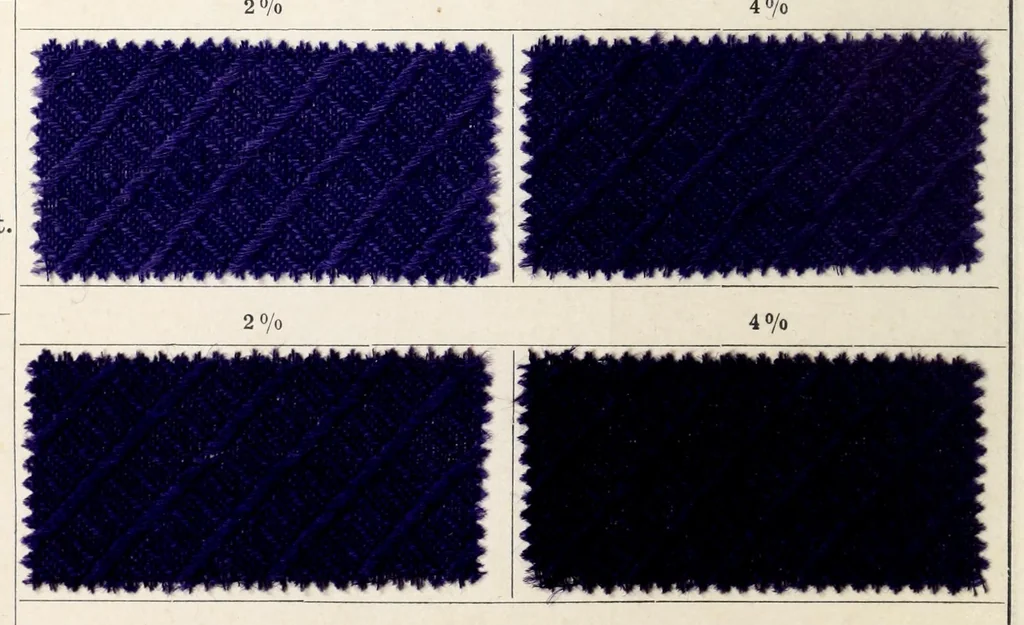 An illustration from Halbwollstoffe gefärbt mit Diaminechtfarben und Halbwollechtfarben : Spezialkarte H-W No. 2 = Union goods dyed with diamine fast colours and union fast colours : special card H-W no. 2, 1900, leaf 8