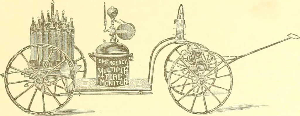 An illustration from A half century of Boston's building. The construction of buildings, the enactment of building laws and ordinances, sanitary laws, the ancient and modern building, building statistics, Boston's valuation, a chapter of Boston's big fire, fire losses, public lands account, prominent architects, contractors and builders, building materials and their source of supply inspection of buildings, the building and plumbing associations, 1895, leaf 120