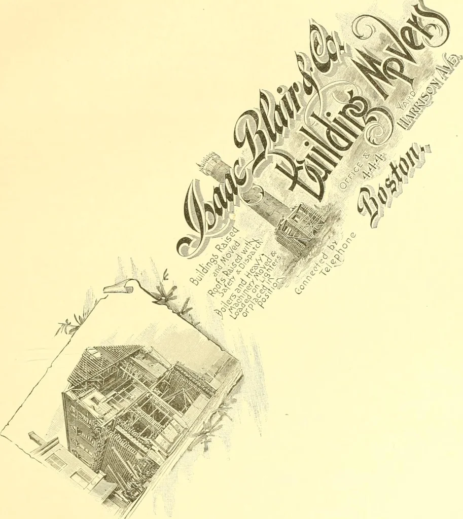 An illustration from A half century of Boston's building. The construction of buildings, the enactment of building laws and ordinances, sanitary laws, the ancient and modern building, building statistics, Boston's valuation, a chapter of Boston's big fire, fire losses, public lands account, prominent architects, contractors and builders, building materials and their source of supply inspection of buildings, the building and plumbing associations, 1895, leaf 182