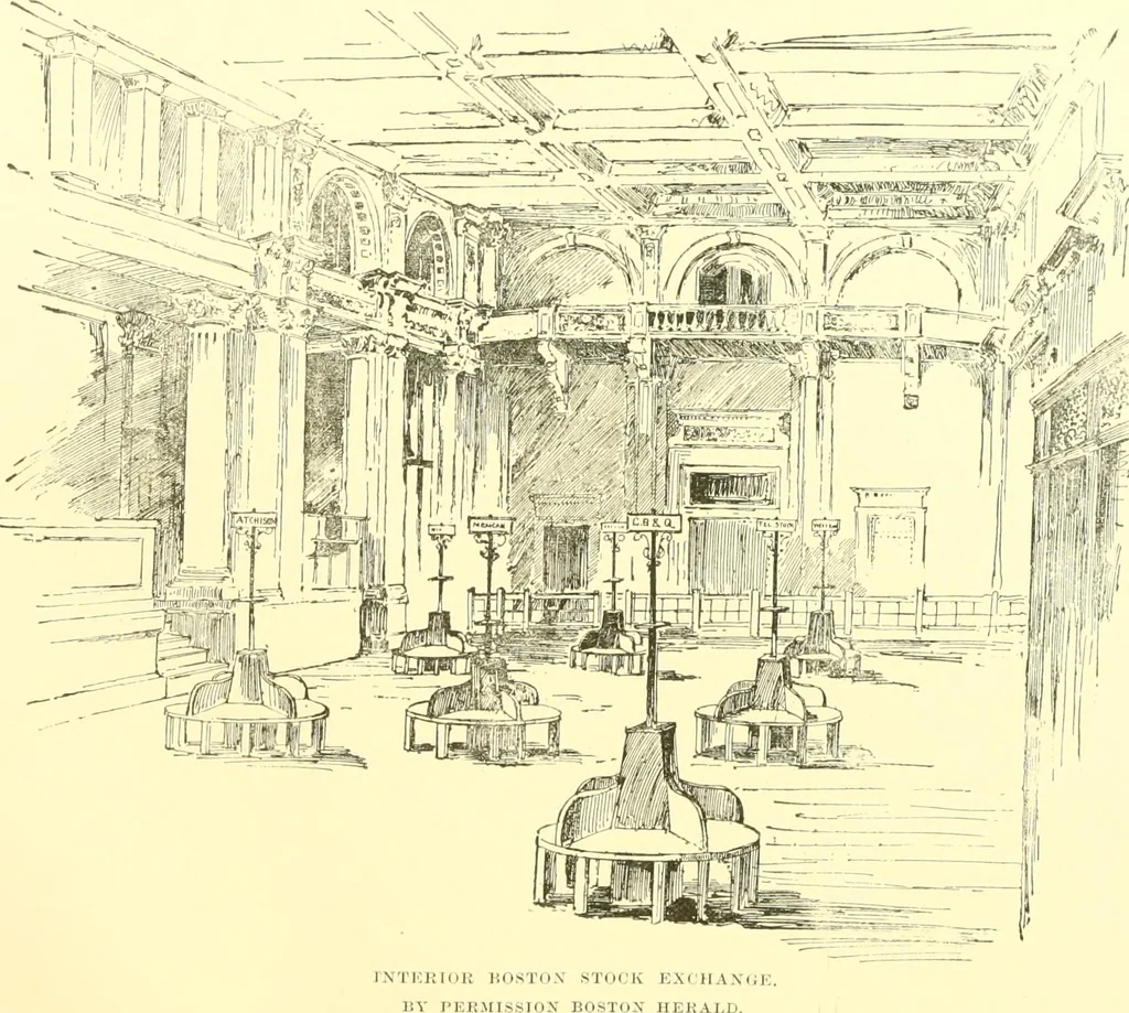 An illustration from A half century of Boston's building. The construction of buildings, the enactment of building laws and ordinances, sanitary laws, the ancient and modern building, building statistics, Boston's valuation, a chapter of Boston's big fire, fire losses, public lands account, prominent architects, contractors and builders, building materials and their source of supply inspection of buildings, the building and plumbing associations, 1895, leaf 214