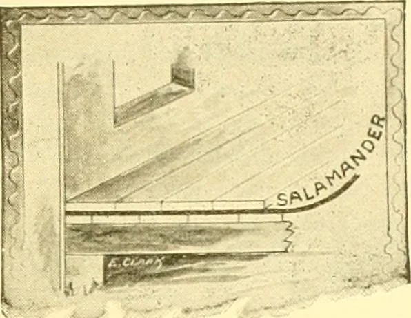 An illustration from A half century of Boston's building. The construction of buildings, the enactment of building laws and ordinances, sanitary laws, the ancient and modern building, building statistics, Boston's valuation, a chapter of Boston's big fire, fire losses, public lands account, prominent architects, contractors and builders, building materials and their source of supply inspection of buildings, the building and plumbing associations, 1895, leaf 222