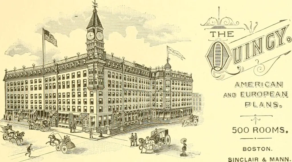 An illustration from A half century of Boston's building. The construction of buildings, the enactment of building laws and ordinances, sanitary laws, the ancient and modern building, building statistics, Boston's valuation, a chapter of Boston's big fire, fire losses, public lands account, prominent architects, contractors and builders, building materials and their source of supply inspection of buildings, the building and plumbing associations, 1895, leaf 232