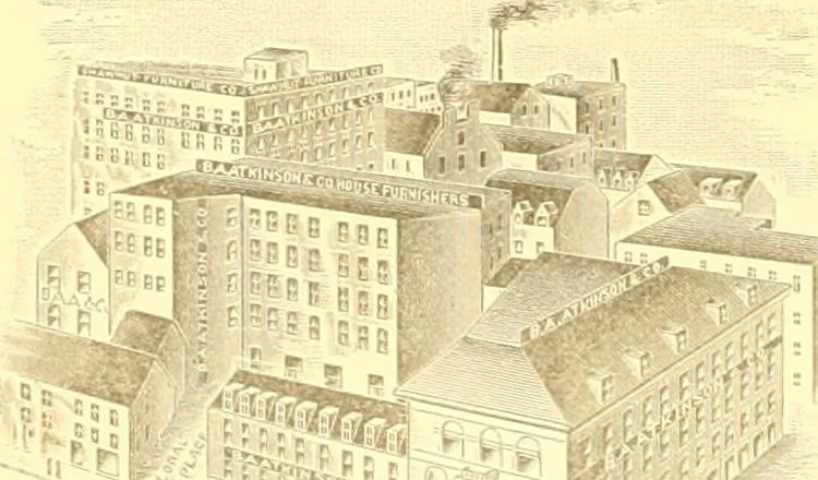 An illustration from A half century of Boston's building. The construction of buildings, the enactment of building laws and ordinances, sanitary laws, the ancient and modern building, building statistics, Boston's valuation, a chapter of Boston's big fire, fire losses, public lands account, prominent architects, contractors and builders, building materials and their source of supply inspection of buildings, the building and plumbing associations, 1895, leaf 237
