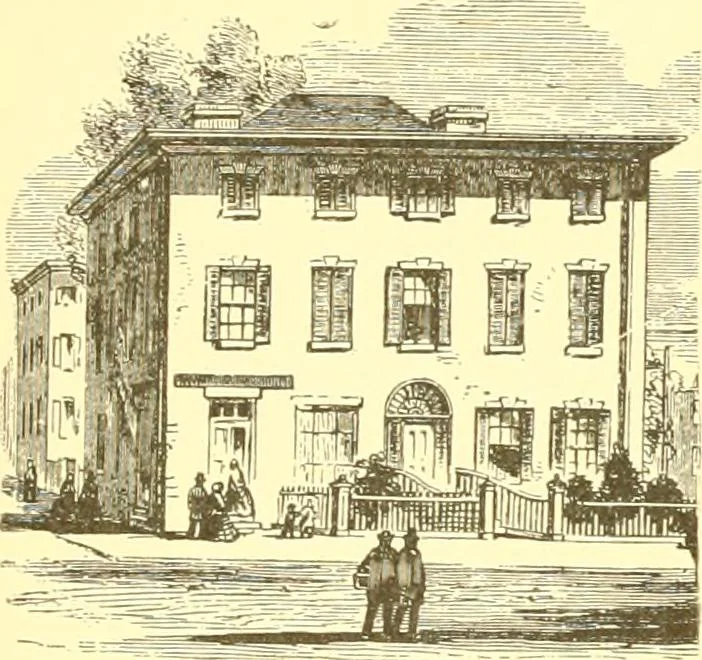 An illustration from A half century of Boston's building. The construction of buildings, the enactment of building laws and ordinances, sanitary laws, the ancient and modern building, building statistics, Boston's valuation, a chapter of Boston's big fire, fire losses, public lands account, prominent architects, contractors and builders, building materials and their source of supply inspection of buildings, the building and plumbing associations, 1895, leaf 25