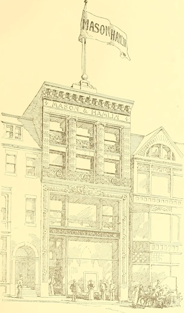 An illustration from A half century of Boston's building. The construction of buildings, the enactment of building laws and ordinances, sanitary laws, the ancient and modern building, building statistics, Boston's valuation, a chapter of Boston's big fire, fire losses, public lands account, prominent architects, contractors and builders, building materials and their source of supply inspection of buildings, the building and plumbing associations, 1895, leaf 250