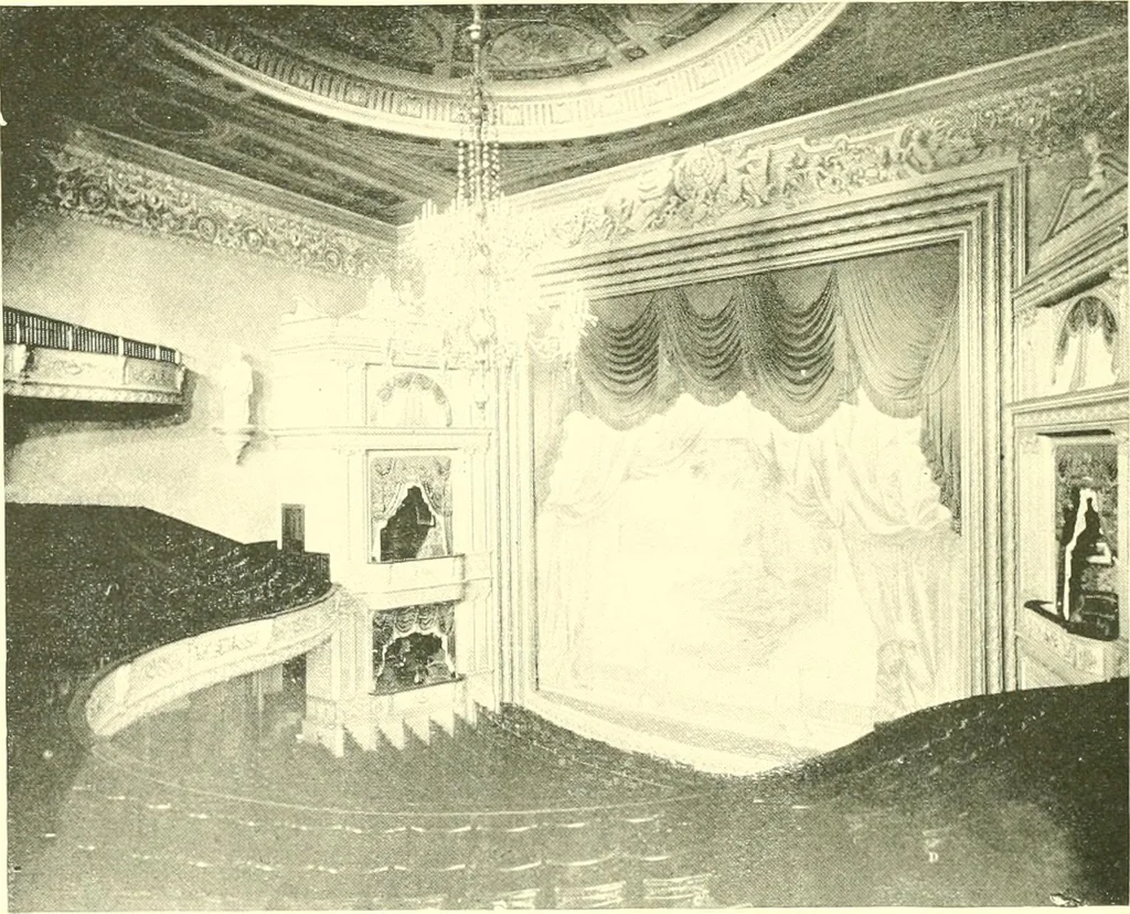 An illustration from A half century of Boston's building. The construction of buildings, the enactment of building laws and ordinances, sanitary laws, the ancient and modern building, building statistics, Boston's valuation, a chapter of Boston's big fire, fire losses, public lands account, prominent architects, contractors and builders, building materials and their source of supply inspection of buildings, the building and plumbing associations, 1895, leaf 257