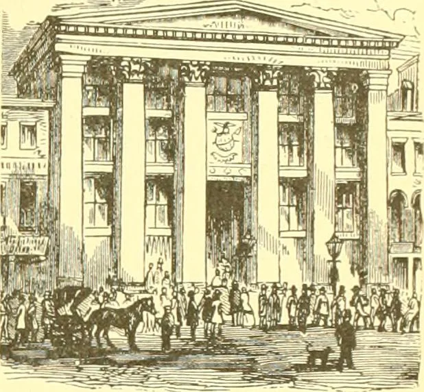 An illustration from A half century of Boston's building. The construction of buildings, the enactment of building laws and ordinances, sanitary laws, the ancient and modern building, building statistics, Boston's valuation, a chapter of Boston's big fire, fire losses, public lands account, prominent architects, contractors and builders, building materials and their source of supply inspection of buildings, the building and plumbing associations, 1895, leaf 26
