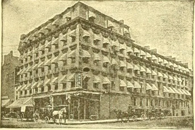 An illustration from A half century of Boston's building. The construction of buildings, the enactment of building laws and ordinances, sanitary laws, the ancient and modern building, building statistics, Boston's valuation, a chapter of Boston's big fire, fire losses, public lands account, prominent architects, contractors and builders, building materials and their source of supply inspection of buildings, the building and plumbing associations, 1895, leaf 262