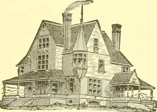 An illustration from A half century of Boston's building. The construction of buildings, the enactment of building laws and ordinances, sanitary laws, the ancient and modern building, building statistics, Boston's valuation, a chapter of Boston's big fire, fire losses, public lands account, prominent architects, contractors and builders, building materials and their source of supply inspection of buildings, the building and plumbing associations, 1895, leaf 282