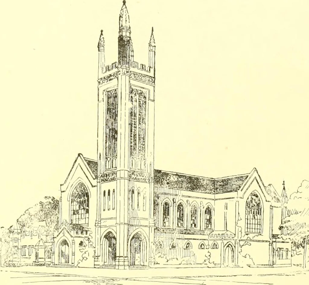 An illustration from A half century of Boston's building. The construction of buildings, the enactment of building laws and ordinances, sanitary laws, the ancient and modern building, building statistics, Boston's valuation, a chapter of Boston's big fire, fire losses, public lands account, prominent architects, contractors and builders, building materials and their source of supply inspection of buildings, the building and plumbing associations, 1895, leaf 293