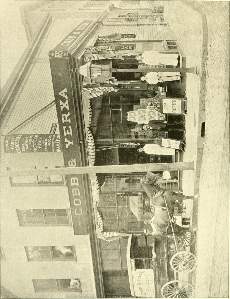 An illustration from A half century of Boston's building. The construction of buildings, the enactment of building laws and ordinances, sanitary laws, the ancient and modern building, building statistics, Boston's valuation, a chapter of Boston's big fire, fire losses, public lands account, prominent architects, contractors and builders, building materials and their source of supply inspection of buildings, the building and plumbing associations, 1895, leaf 349