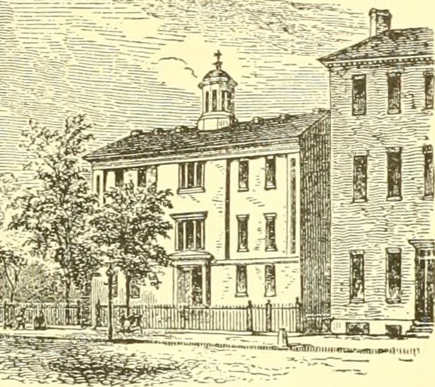 An illustration from A half century of Boston's building. The construction of buildings, the enactment of building laws and ordinances, sanitary laws, the ancient and modern building, building statistics, Boston's valuation, a chapter of Boston's big fire, fire losses, public lands account, prominent architects, contractors and builders, building materials and their source of supply inspection of buildings, the building and plumbing associations, 1895, leaf 37