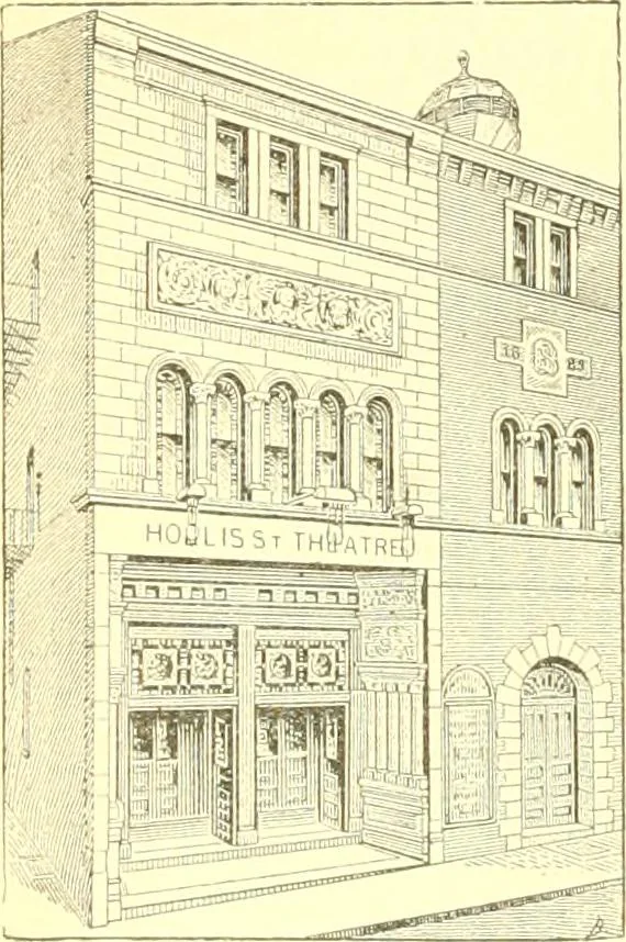 An illustration from A half century of Boston's building. The construction of buildings, the enactment of building laws and ordinances, sanitary laws, the ancient and modern building, building statistics, Boston's valuation, a chapter of Boston's big fire, fire losses, public lands account, prominent architects, contractors and builders, building materials and their source of supply inspection of buildings, the building and plumbing associations, 1895, leaf 497